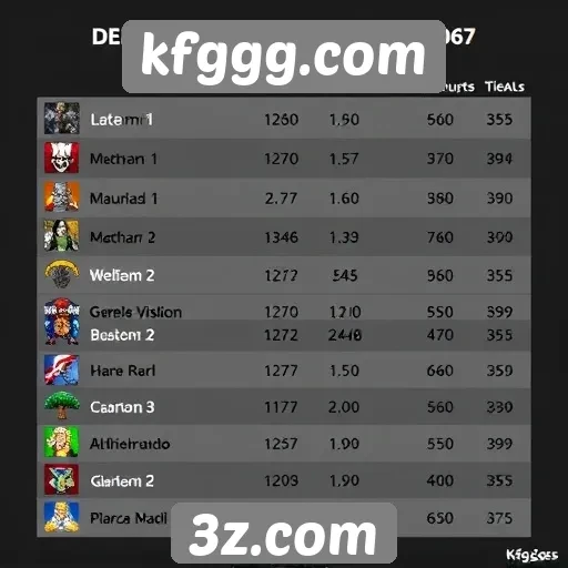 Desempenho de jogos populares na plataforma kfggg.com